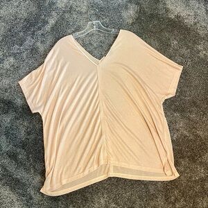 Vince Pink Double V-Neck Light Knit Flowy Top